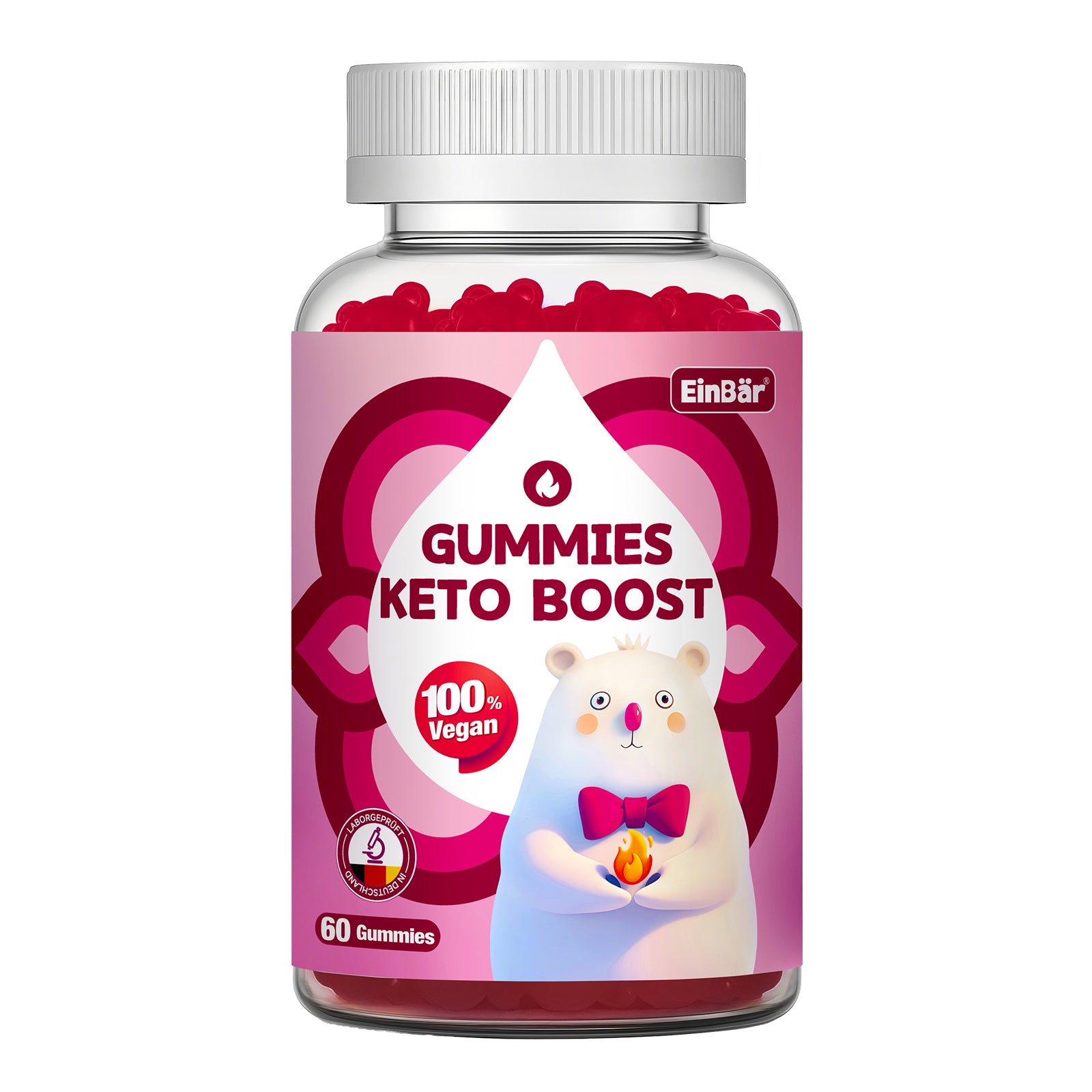 Keto boost Gummies mit 1000 mg Apfelessig & 500 mg MCT-Öl Pulver Mit Calcium Grünem Kaffee, Magnesium für Keto-Diät normalen Energiestoffwechsel ohne Zucker